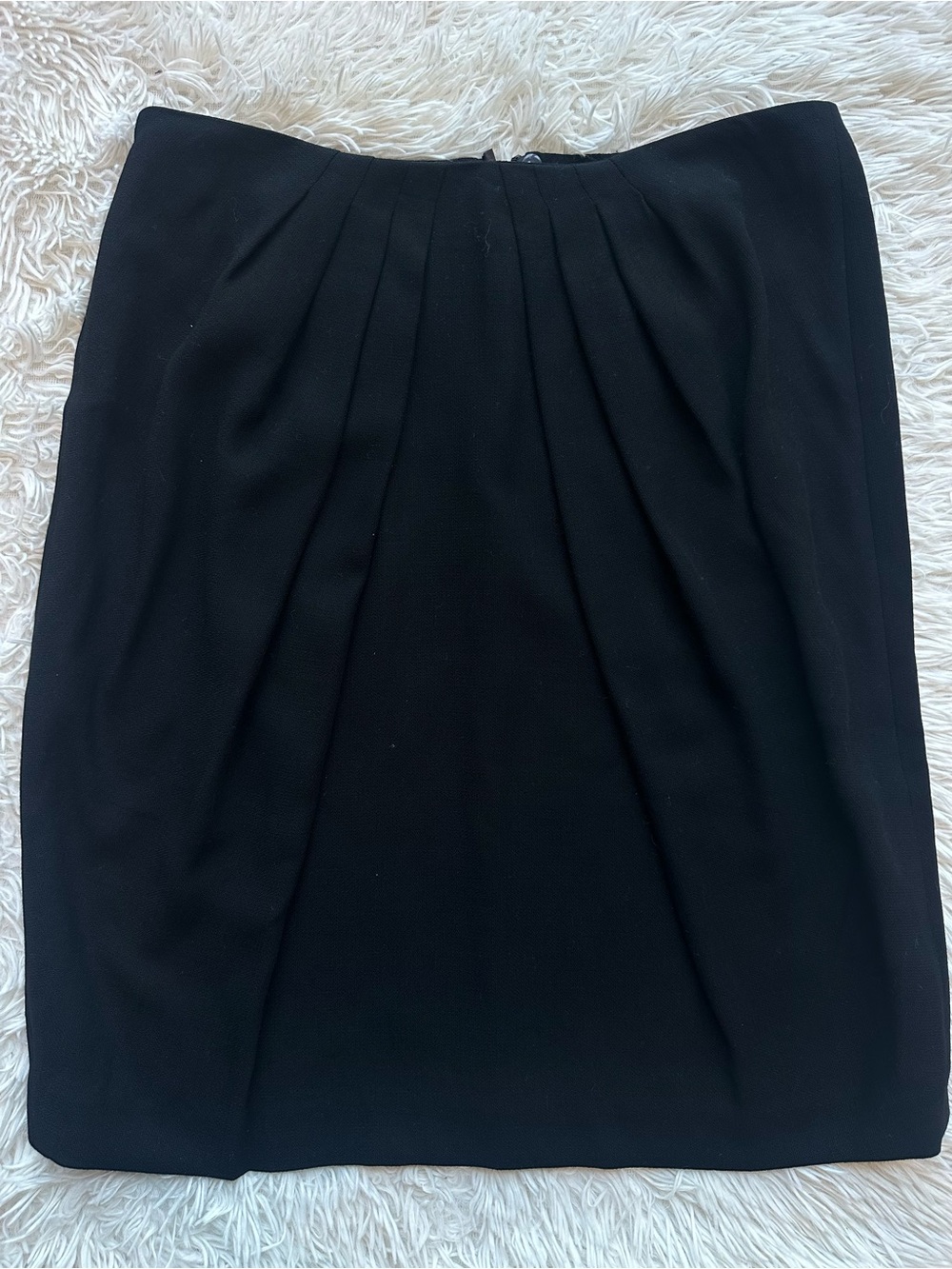 Brooks Brothers Black Pencil Skirt with Front Tucks